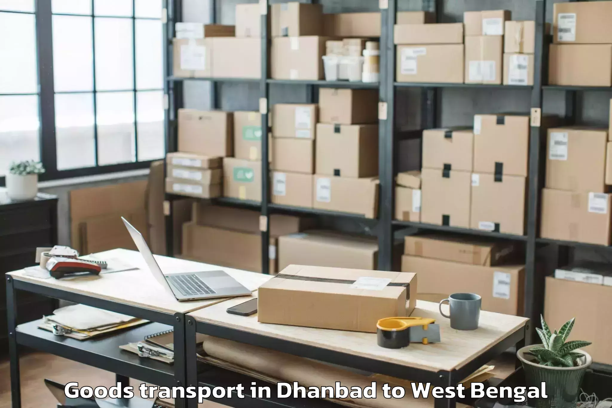 Easy Dhanbad to Khoyrasol Goods Transport Booking